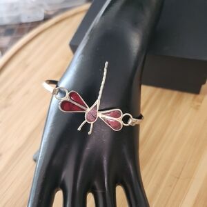 Sterling Silver Dragonfly bangle